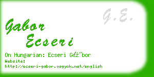 gabor ecseri business card